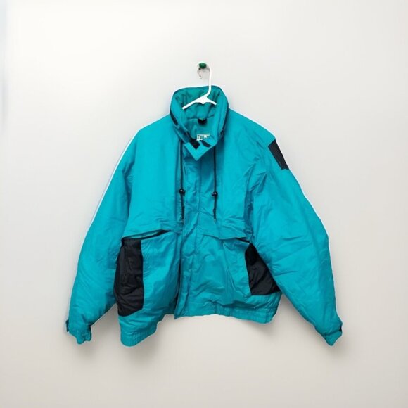Vintage Steep Slopes Teal Blue Puffer Ski Jacket Coat - Picture 1 of 7